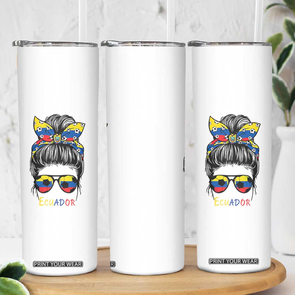 Ecuador Soccer Skinny Tumbler Chica Ecuatoriana Pride Game Day Gift