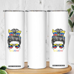 Ecuador Soccer Skinny Tumbler Chica Ecuatoriana Pride Game Day Gift