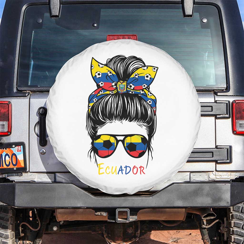 Ecuador Soccer Spare Tire Cover Chica Ecuatoriana Pride Game Day Gift TS12 No hole White Print Your Wear