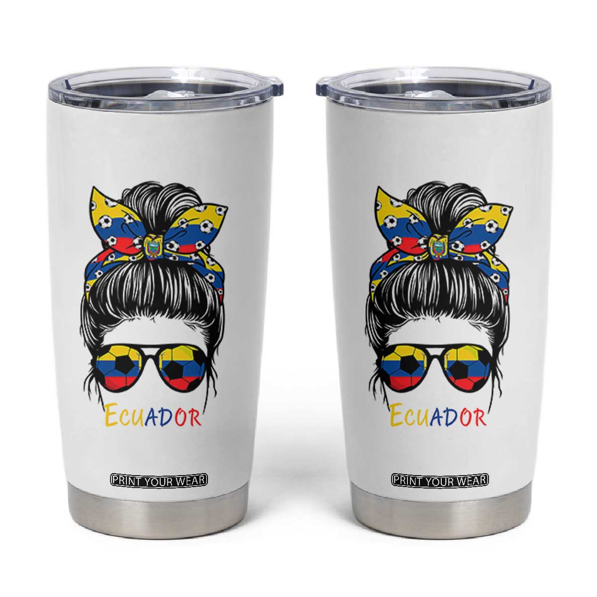 Ecuador Soccer Tumbler Cup Chica Ecuatoriana Pride Game Day Gift