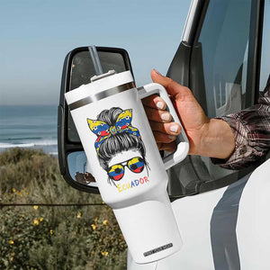 Ecuador Soccer Tumbler With Handle Chica Ecuatoriana Pride Game Day Gift