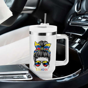 Ecuador Soccer Tumbler With Handle Chica Ecuatoriana Pride Game Day Gift