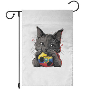 Ecuador Black Cat Soccer Game Day Garden Flag Cat Lover Gift