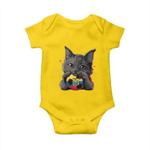 Ecuador Black Cat Soccer Game Day Baby Onesie Cat Lover Gift