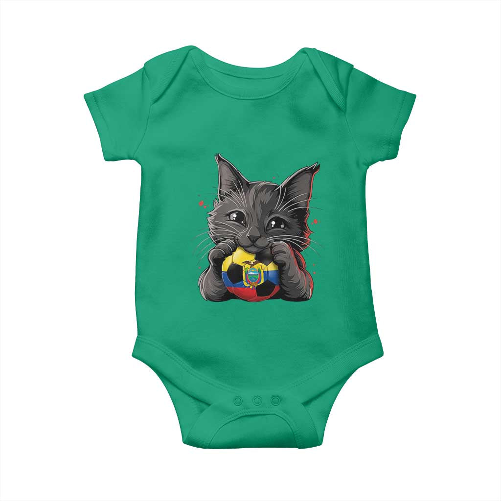 Ecuador Black Cat Soccer Game Day Baby Onesie Cat Lover Gift