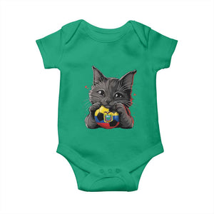 Ecuador Black Cat Soccer Game Day Baby Onesie Cat Lover Gift