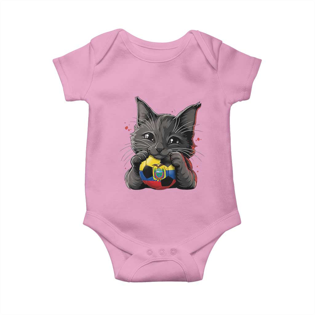 Ecuador Black Cat Soccer Game Day Baby Onesie Cat Lover Gift