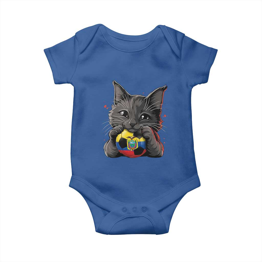 Ecuador Black Cat Soccer Game Day Baby Onesie Cat Lover Gift
