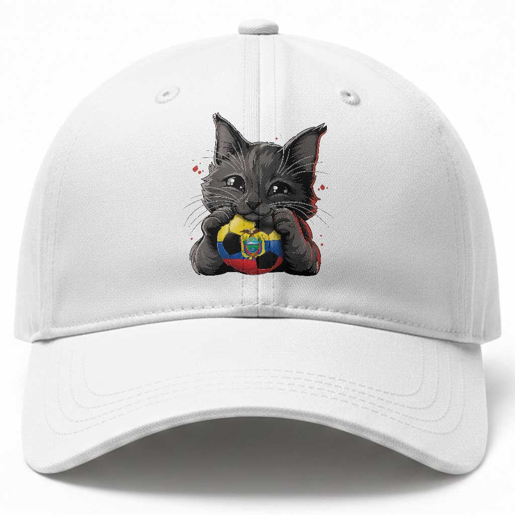 Ecuador Black Cat Soccer Game Day Baseball Cap Cat Lover Gift