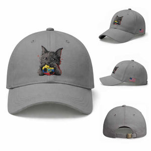 Ecuador Black Cat Soccer Game Day Baseball Cap Cat Lover Gift