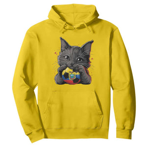 Ecuador Black Cat Soccer Game Day Hoodie Cat Lover Gift