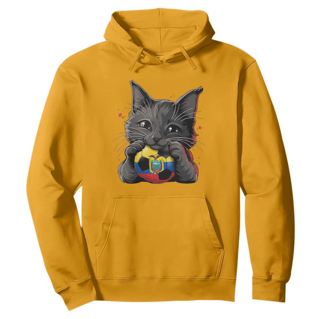Ecuador Black Cat Soccer Game Day Hoodie Cat Lover Gift