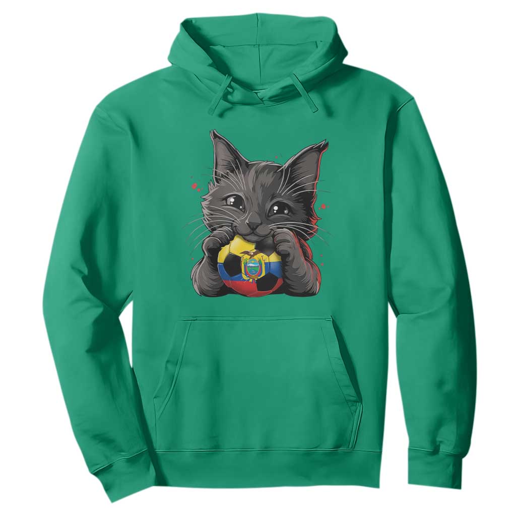 Ecuador Black Cat Soccer Game Day Hoodie Cat Lover Gift