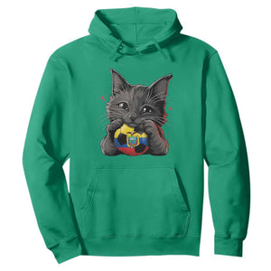 Ecuador Black Cat Soccer Game Day Hoodie Cat Lover Gift