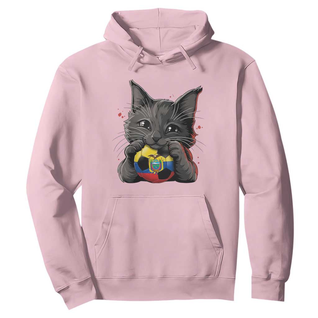 Ecuador Black Cat Soccer Game Day Hoodie Cat Lover Gift