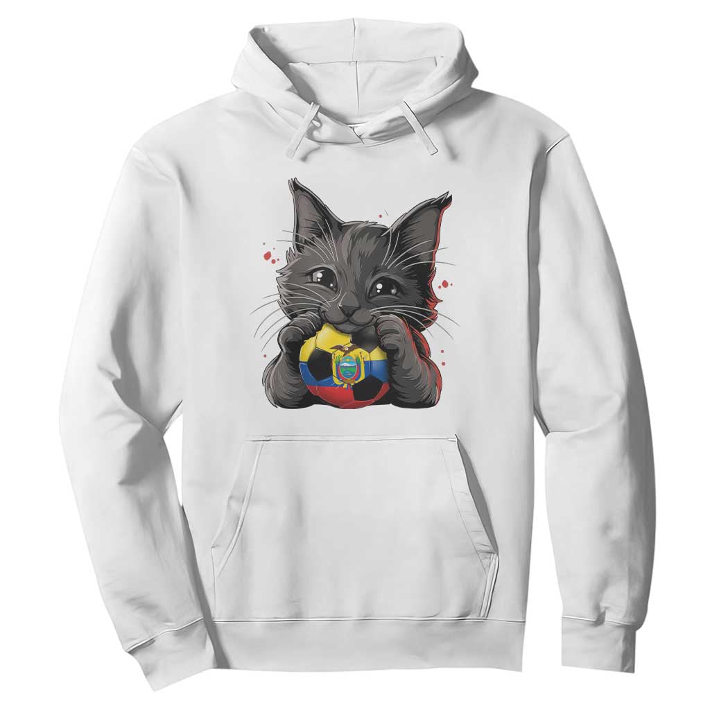 Ecuador Black Cat Soccer Game Day Hoodie Cat Lover Gift