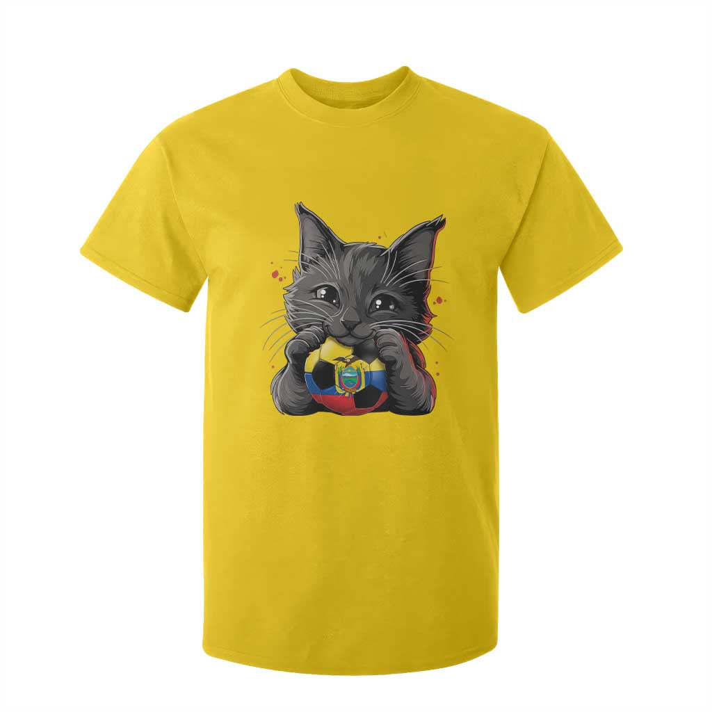 Ecuador Black Cat Soccer Game Day T Shirt For Kid Cat Lover Gift