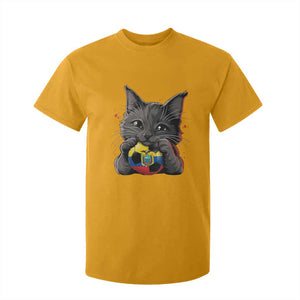 Ecuador Black Cat Soccer Game Day T Shirt For Kid Cat Lover Gift