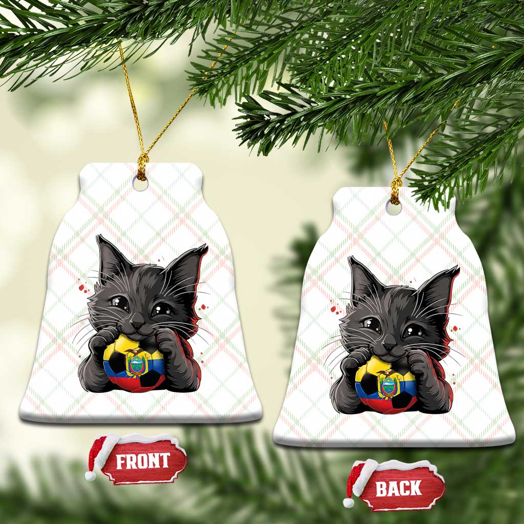 Ecuador Black Cat Soccer Game Day Ceramic Ornament Cat Lover Gift