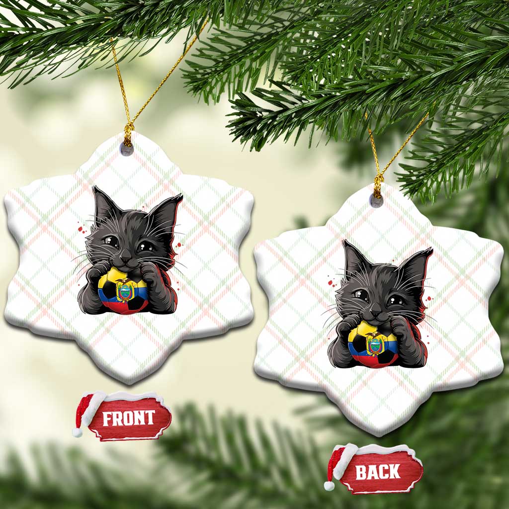 Ecuador Black Cat Soccer Game Day Ceramic Ornament Cat Lover Gift
