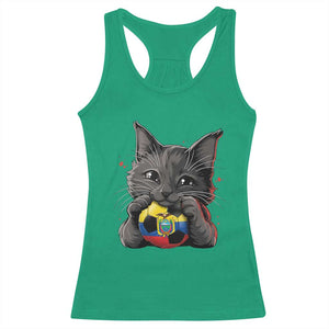 Ecuador Black Cat Soccer Game Day Racerback Tank Top Cat Lover Gift