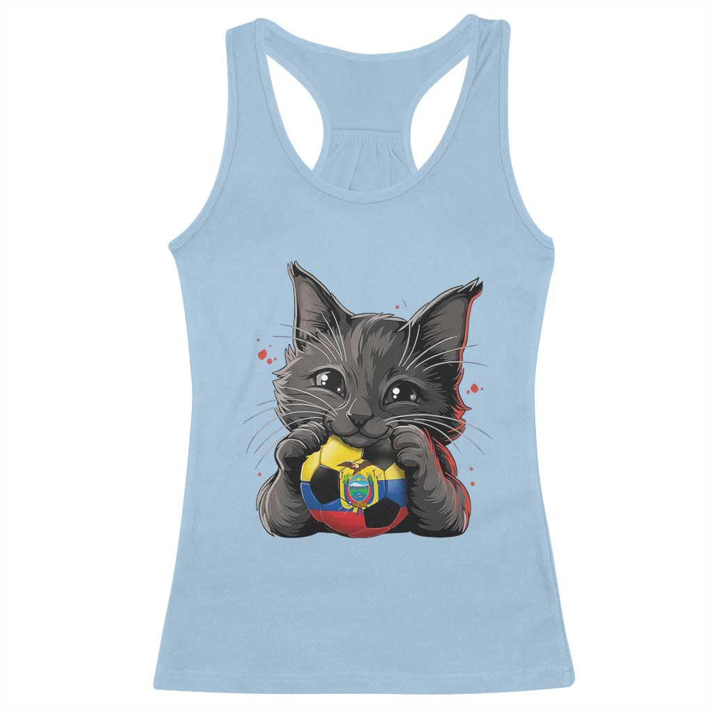Ecuador Black Cat Soccer Game Day Racerback Tank Top Cat Lover Gift