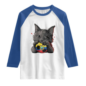 Ecuador Black Cat Soccer Game Day Raglan Shirt Cat Lover Gift