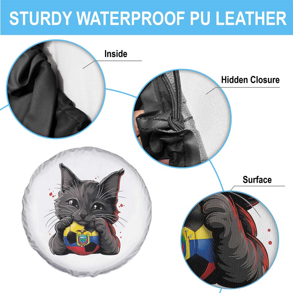 Ecuador Black Cat Soccer Game Day Spare Tire Cover Cat Lover Gift