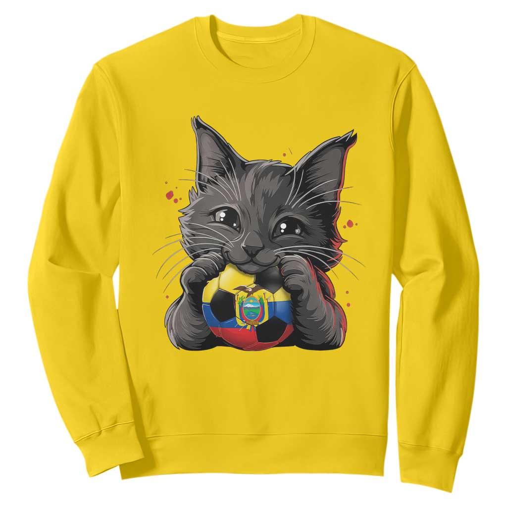 Ecuador Black Cat Soccer Game Day Sweatshirt Cat Lover Gift