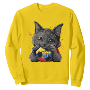 Ecuador Black Cat Soccer Game Day Sweatshirt Cat Lover Gift