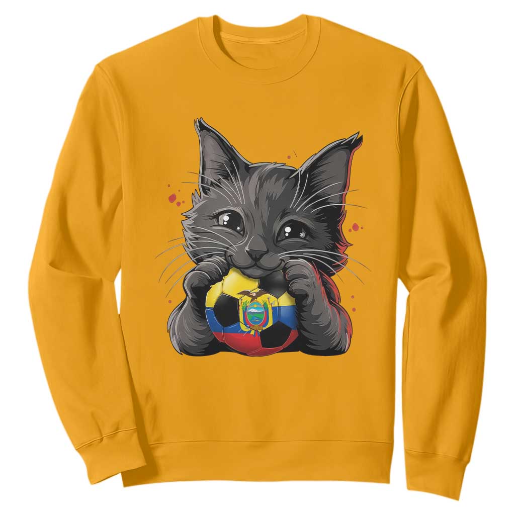 Ecuador Black Cat Soccer Game Day Sweatshirt Cat Lover Gift