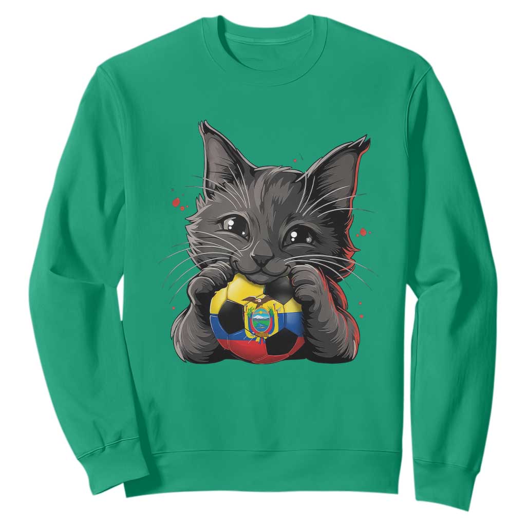 Ecuador Black Cat Soccer Game Day Sweatshirt Cat Lover Gift