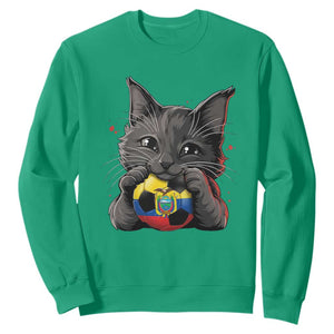 Ecuador Black Cat Soccer Game Day Sweatshirt Cat Lover Gift