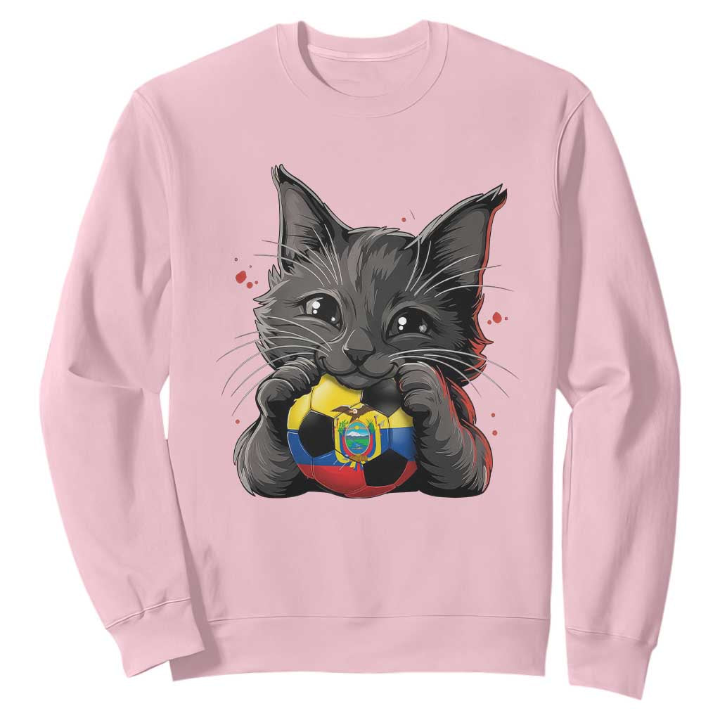 Ecuador Black Cat Soccer Game Day Sweatshirt Cat Lover Gift