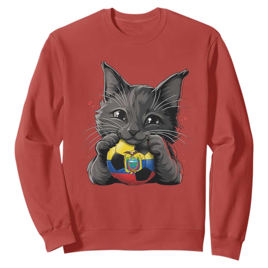 Ecuador Black Cat Soccer Game Day Sweatshirt Cat Lover Gift