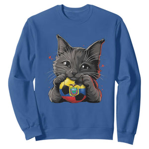 Ecuador Black Cat Soccer Game Day Sweatshirt Cat Lover Gift