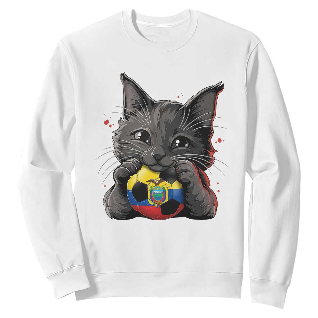 Ecuador Black Cat Soccer Game Day Sweatshirt Cat Lover Gift