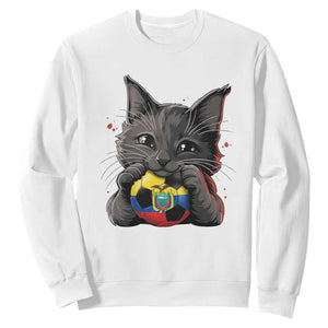 Ecuador Black Cat Soccer Game Day Sweatshirt Cat Lover Gift