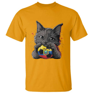 Ecuador Black Cat Soccer Game Day T Shirt Cat Lover Gift