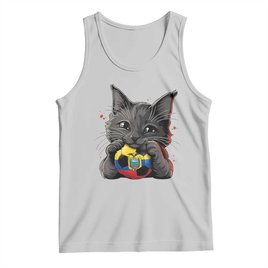 Ecuador Black Cat Soccer Game Day Tank Top Cat Lover Gift