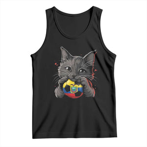Ecuador Black Cat Soccer Game Day Tank Top Cat Lover Gift