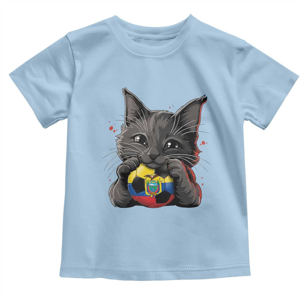 Ecuador Black Cat Soccer Game Day Toddler T Shirt Cat Lover Gift