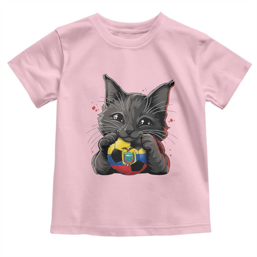 Ecuador Black Cat Soccer Game Day Toddler T Shirt Cat Lover Gift
