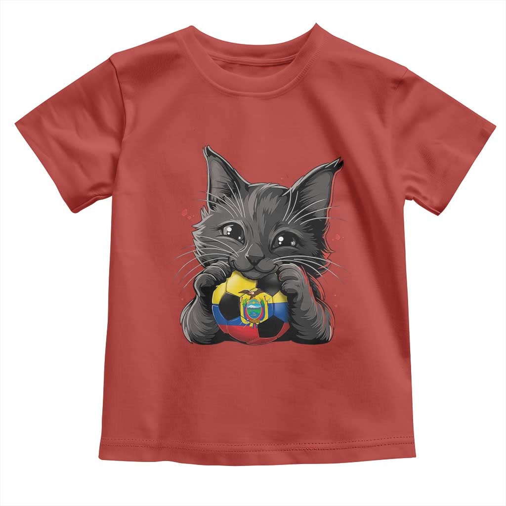 Ecuador Black Cat Soccer Game Day Toddler T Shirt Cat Lover Gift
