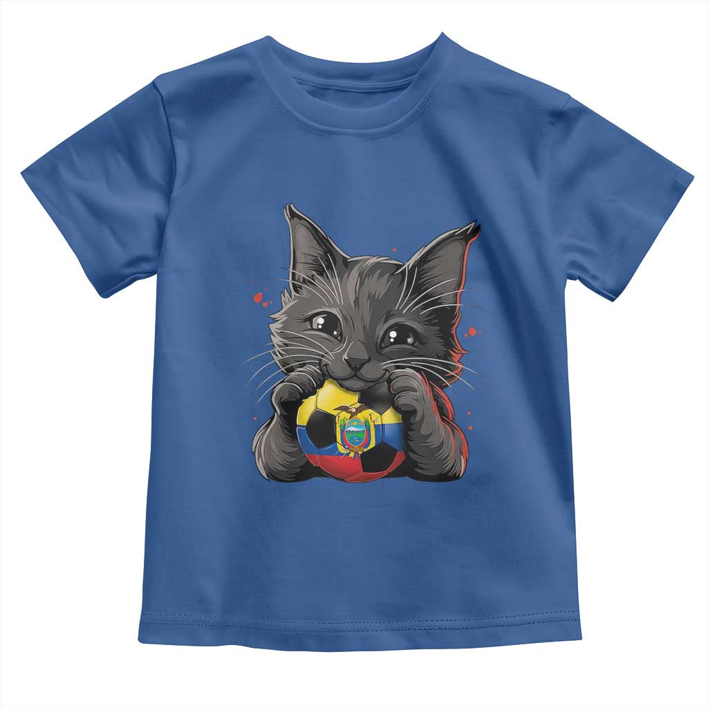 Ecuador Black Cat Soccer Game Day Toddler T Shirt Cat Lover Gift