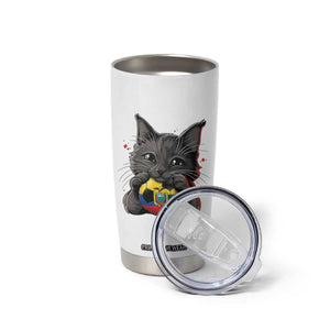 Ecuador Black Cat Soccer Game Day Tumbler Cup Cat Lover Gift