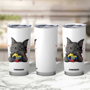 Ecuador Black Cat Soccer Game Day Tumbler Cup Cat Lover Gift