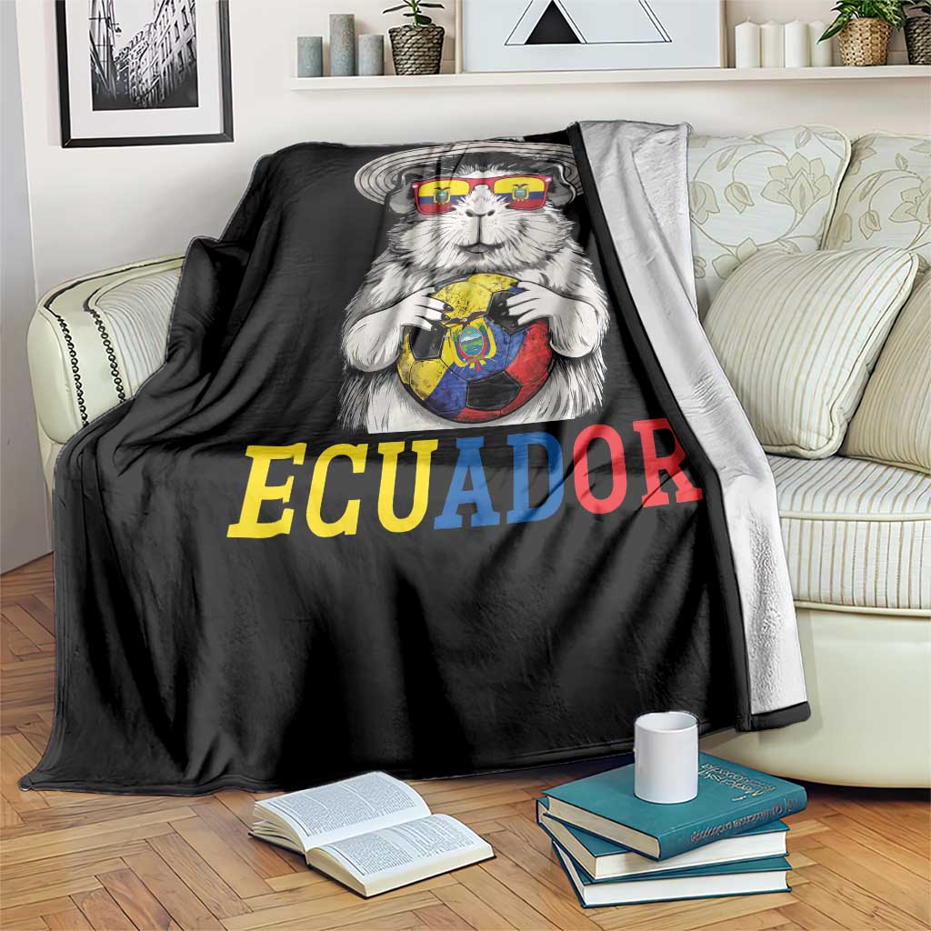 Funny Ecuador Guinea Pig Soccer Fan Throw Blanket Cavy Lover Gift