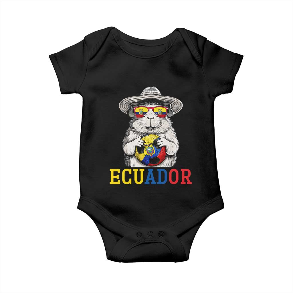 Funny Ecuador Guinea Pig Soccer Fan Baby Onesie Cavy Lover Gift TS12 Black Print Your Wear