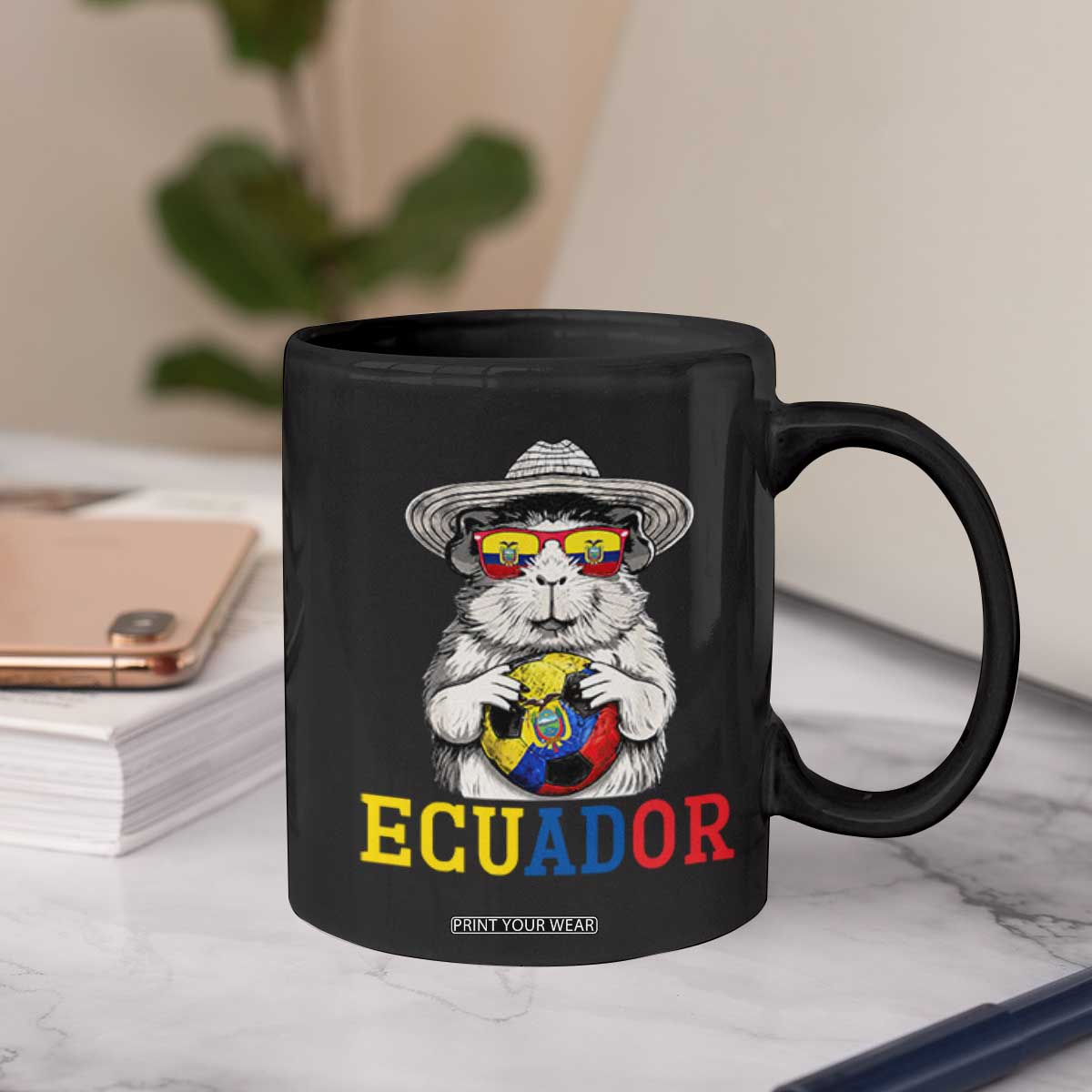 Funny Ecuador Guinea Pig Soccer Fan Coffee Mug Cavy Lover Gift
